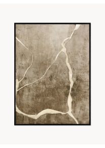 Malerifabrikken Oprawiony obraz na płótnie Vibranium Szary Drewno, Włókna naturalne S 90 x W 120 cm