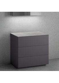 neoro n50 Meuble bas l: 80 cm avec 3 tiroirs, BN0452GR+BN0402C3,