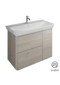 Burgbad Iveo Meuble avec vasque, 1 porte, 2 tiroirs, SFEZ100LF2834C0001,