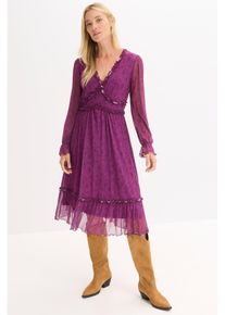 bonprix Dámska Džersejové šaty zo sieťoviny, fialová, 44/46
