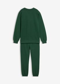 bonprix Sudadera y pantalón de chándal de algodón puro (conjunto de 2 piezas), verde, 140/146