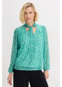 bonprix Dámska Tričko s dlhým rukávom z jemnej sieťoviny, zelená, 44/46