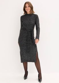 bonprix Femei Rochie tricotată cu paiete, negru, 52/54