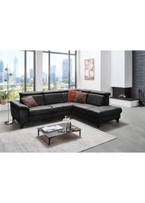 Die Planbar Ecksofa »PN-EM23166 L-Form« optional mit Kopfteilverstellung und Stauraum in schwarz, Größe B/H/T: 261 cm x 80 cm x 235 cm