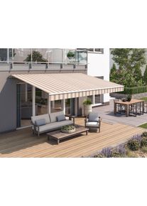 Wismar Gelenkarmmarkise B: 600 cm, in versch. Ausfällen und Dessins in beige