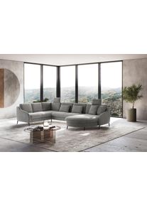 Sit & More Sit&More Wohnlandschaft »Soul U-Form« wahlweise mit Bettfunktion und Schubkasten in grau, Größe B/H/T: 372 cm x 90 cm x 227 cm