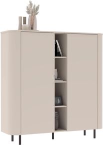 Inosign Highboard »Lido, B/H 150/154 cm, 2 Türen, 4 offene Fächer, Stauraumschrank« Formgebogenes MDF, Stirnseiten mit Rundung, Push-to-open,...