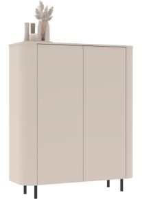 Inosign Highboard »Lido, B/H 131/154 cm, 2 Türen, Stauraumschrank, Hochkommode« Formgebogenes MDF, Stirnseiten mit Rundung, Push-to-open,...