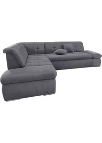 DOMO collection Ecksofa »Moric Luxus incl. Zierkissen B/T/H: 273/216/80 cm« XXL in grau, Größe B/H/T: 273 cm x 80 cm x 216 cm