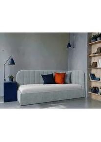 Mid.you Polsterbett , Minttürkis , Holz, Holzwerkstoff , 90x200 cm , Bettkasten, Lattenrost, gepolstertes Kopfteil, Stoffauswahl,verstellbar , Schlafzimmer, Betten, Polsterbetten