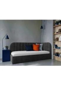 Mid.you Polsterbett , Dunkelgrau , Holz, Holzwerkstoff , 90x200 cm , gepolstertes Kopfteil, Stoffauswahl,verstellbar , Schlafzimmer, Betten, Polsterbetten