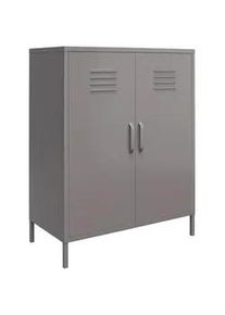 Mid.you Highboard , Grau , Metall , Uni , 2 Fächer , 79x100x39 cm , stehend , Kleinmöbel, Kommoden, Highboards