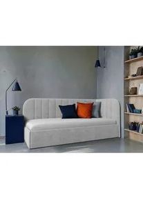 Mid.you Polsterbett , Grau , Holz, Holzwerkstoff , 90x200 cm , gepolstertes Kopfteil, Stoffauswahl,verstellbar , Schlafzimmer, Betten, Polsterbetten