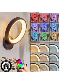 hofstein Delor Applique murale LED Noir, 1 lumière, Changeur de couleurs