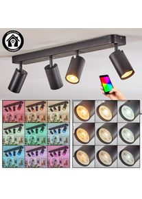 hofstein Foren Plafonnier, Spot de plafond LED Noir, 4 lumières, Changeur de couleurs