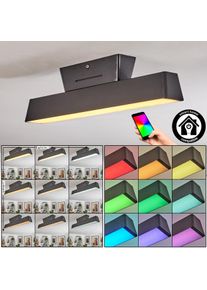 hofstein Tarin Plafonnier LED Noir, 1 lumière, Changeur de couleurs