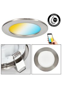 hofstein Finsrud Plafonnier, Spot encastrable LED Nickel mat, 3 lumières