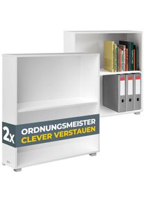Casaria Boekenkast Vela set van 2 Wit 2 vakken
