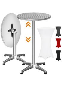 Casaria Statafel Zilver 115x60cm + statafelhoes Wit Ø60cm