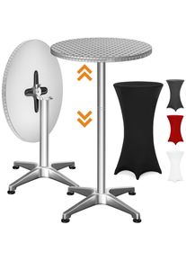 Casaria Statafel Zilver 115x60cm + statafelhoes Zwart Ø60cm