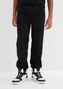 Dra p&aring;-jeans med jerseyfoder Regular Fit - svart - storlek 164 - bonprix