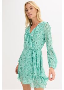 Chiffongkl&auml;nning med omlottlook - gr&ouml;n - storlek 42 - bonprix