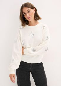 Tr&ouml;ja med paljetter - vit - storlek 40/42 (M) - bonprix