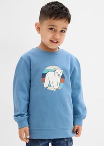 Sweatshirt i ekologisk bomull - bl&aring; - storlek 92/98 - bonprix