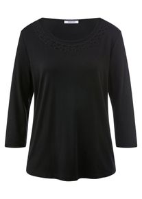Peter Hahn - Rundhals-Shirt mit 3/4-Arm, schwarz, Gr. 40, Viskose