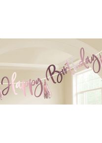 Amscan Guirlande d'anniversaire personnalisable, or rose 2,74m