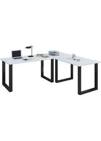 Vcm Mid.you Eckschreibtisch , Schwarz, Weiß , Holzwerkstoff , rechteckig , U-Form , 160x76x190 cm , in verschiedenen Holz-Dekoren erhältlich , Büromöbel, Schreibtische, Eckschreibtische