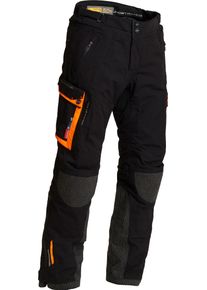 Lindstrands Sunne, pantalon textile imperméable , couleur: Noir/Orange , taille: 56