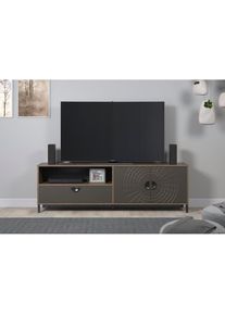 Inosign , Lowboard »Fusion« 1 Stk. tlg. TV-Lowboard mit Soft-Close-Türen & Schubkasten – (B/T/H) 183/40/55 cm , Perlbronze/Rostoptik