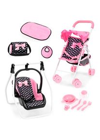 BAYER , Puppenbuggy »Set mit Tasche« , schwarz Punkte