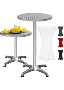 Casaria Bartafel zilver 115x60cm + bartafelhoes wit Ø60cm