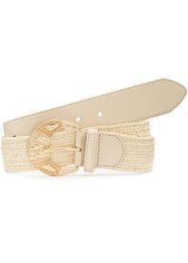 Lascana , Taillengürtel »Stretchgürtel« Schmuckgürtel, Gürtel für Kleid & Overall, Bast-Optik , beige