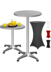 Casaria Bartafel zilver 115x60cm + bartafelhoes grijs Ø60cm