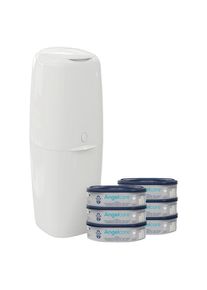 Angelcare Windeleimer , Weiß Hochglanz , Kunststoff , 29x45x25 cm , Pflegen, Wickeln, Windeleimer