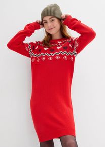 bonprix Vestido de punto, rojo, 128/134