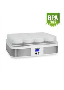 Klarstein Gaia, joghurtkészítő gép, 12 pohár, időzítő, rozsdamentes acél, fehér