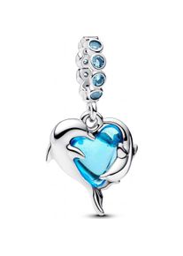 Pandora, Kettenanhänger, Blauer Delfin-Anhänger aus Muranoglas, (Murano-Glas)