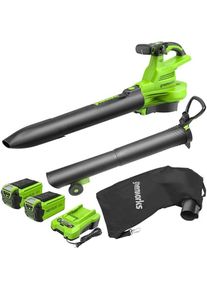 Greenworks, Laubsauger + Laubbl&auml;ser, Soffiatore Aspiratore (Batteriebetrieb, Laubsauger-& bl&auml;ser)