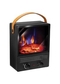 MPM Elektrischer Kamin Mek-02, Heizlüfter, Schwarz