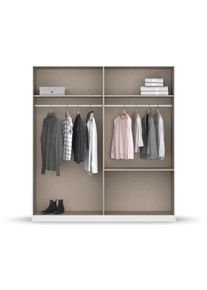 Rauch Drehtürenschrank "Skandi" 4-türig seidengrau - 181x54x210cm - braun - Holz