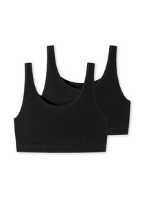 2 Schiesser Bustiers mit Bio-Baumwolle - Damen - Gr. 42 - schwarz