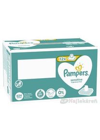 Pampers Baby Wipes Sensitive Box vlhčené obrúsky 12x52 ks (624 ks)