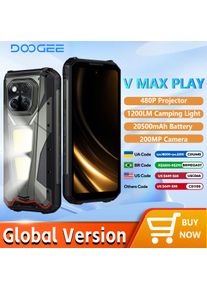 DOOGEE V MAX PLAY 5G Projector Rugged Phone VIP Version with Stand ,Speaker 16GB 512GB Dimensity 7300 6.78" 120Hz
