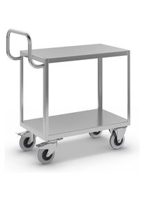 Carro de montaje de acero inoxidable, 2 pisos, L x A x H 1045 x 510 x 915 mm