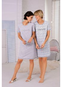 wäschepur Damska Noč.košele, kr.ruk. sivá + sivá pásikovaná veľkosť 44/46