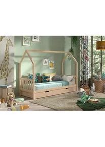 Vipack Hausbett , Kieferfarben , Holz , Kiefer , massiv , Höhe ca. 17 cm , 90x200 cm , Babymöbel & Kindermöbel, Kinderzimmer & Jugendzimmer, Kinderbetten, Spielbetten